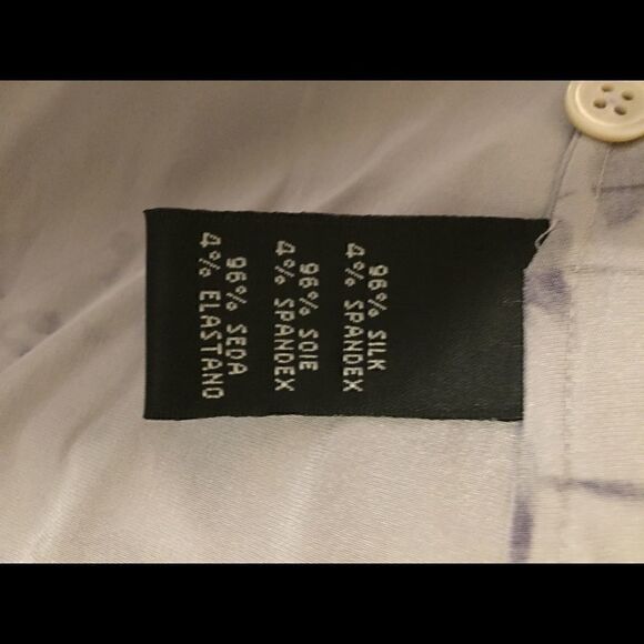 NWT Linda Allard Ellen Tracey Luxurious Silk Lilac Floral Wrap Top Blouse 12 P - Picture 8 of 10